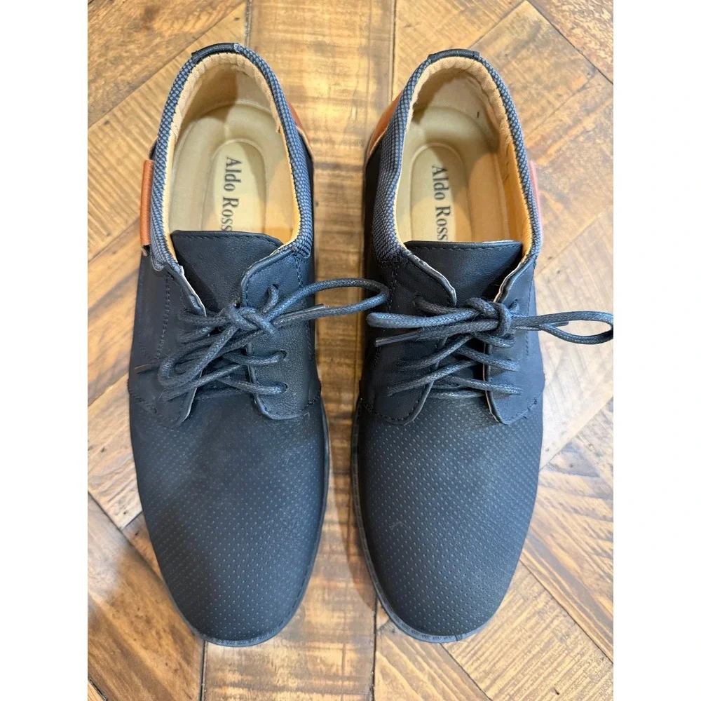 Aldo Rossini Mens Dress Shoes Black Brown Lace Up Oxfords Size 9M NWOT